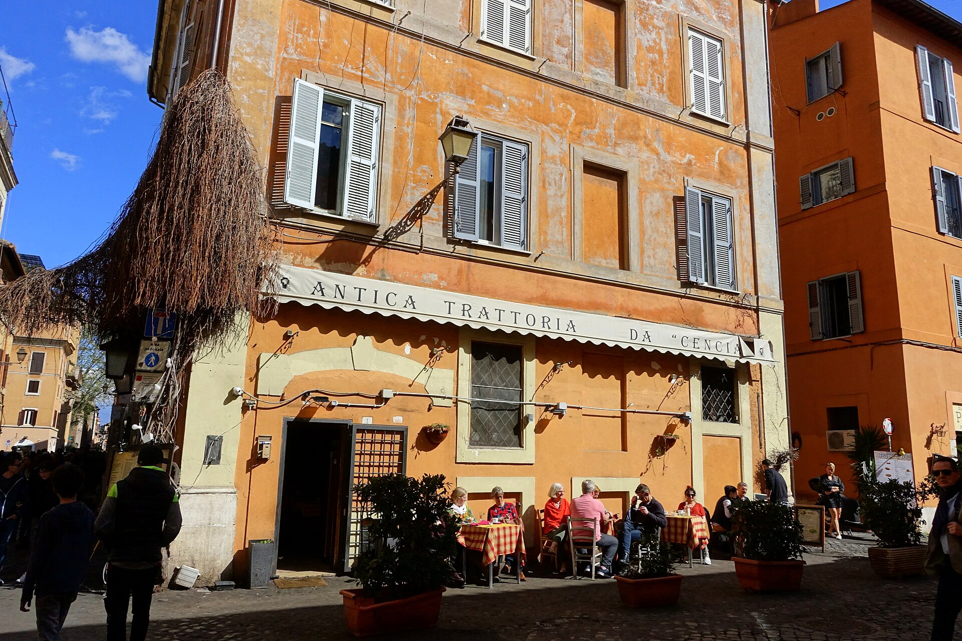 Restaurant exterior in Trastevere, Rome