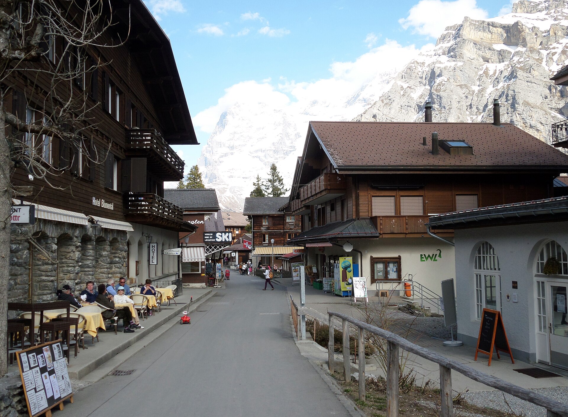 Murren mountain village in the Bernese Oberland, Switzerland