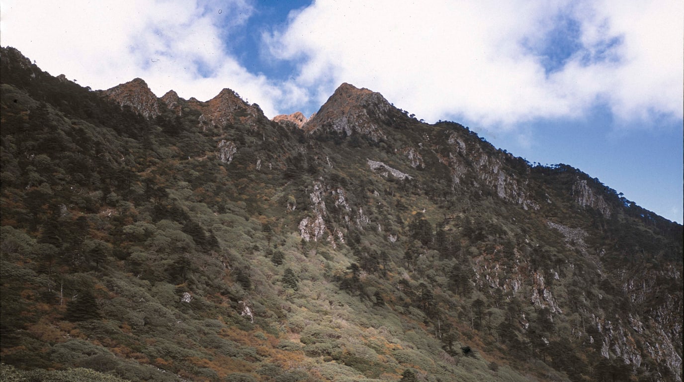 Cangshan mountain rising above Dali in Yunnan