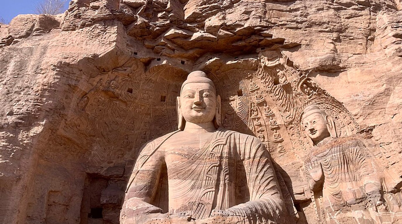 Cave 20 and its monumental Buddha at the Yungang Grottoes near Datong