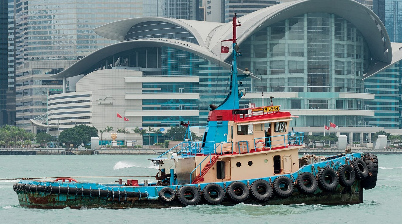 Victoria Harbour skyline in Hong Kong