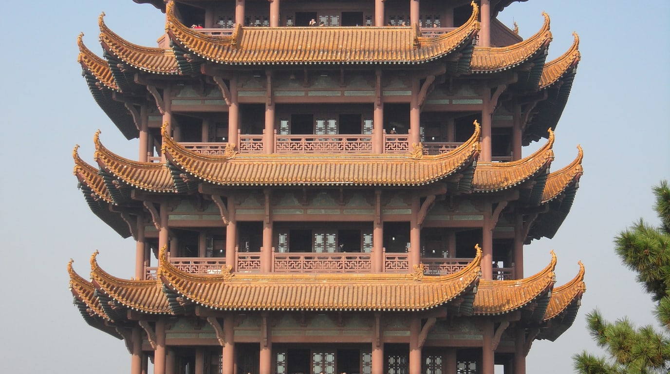 Yellow Crane Tower above the Wuchang skyline in Wuhan