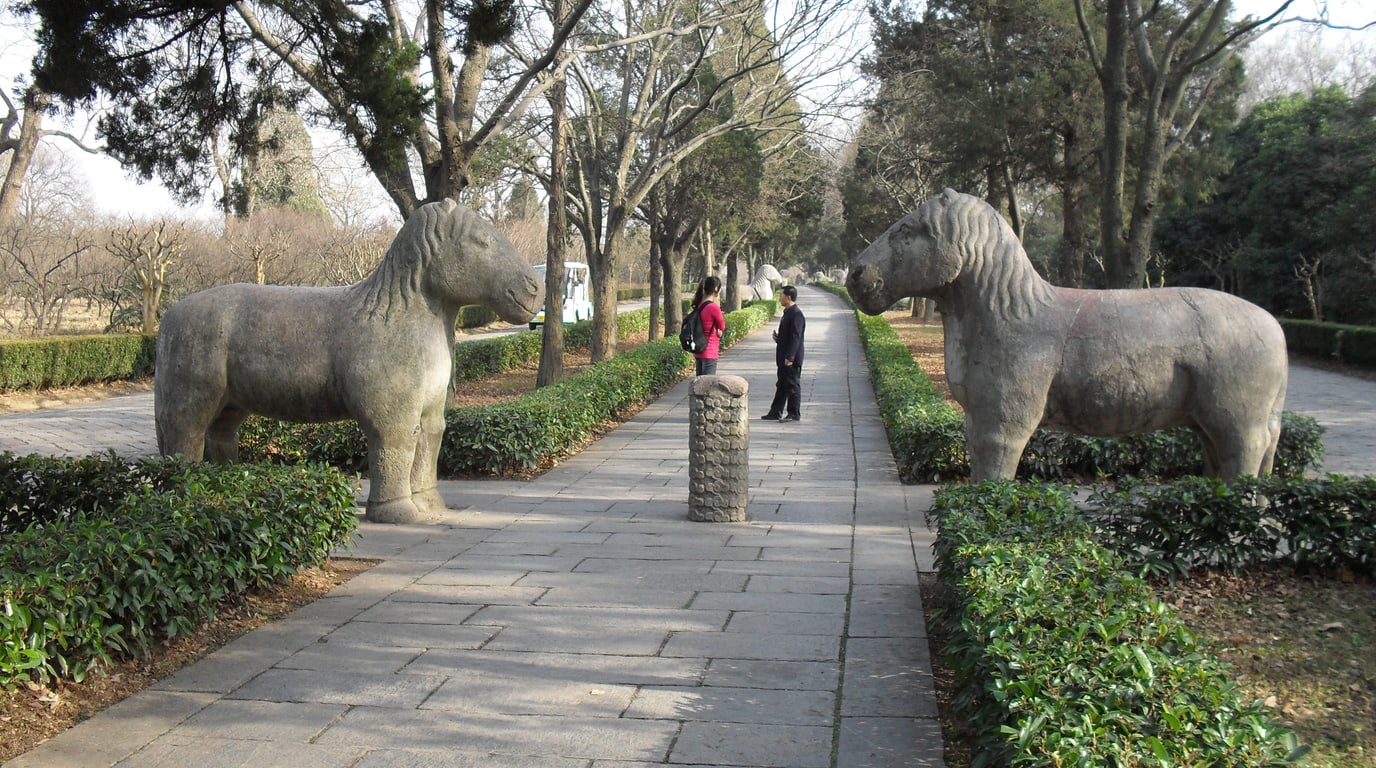 Stone Elephant Road inside Ming Xiaoling in Nanjing